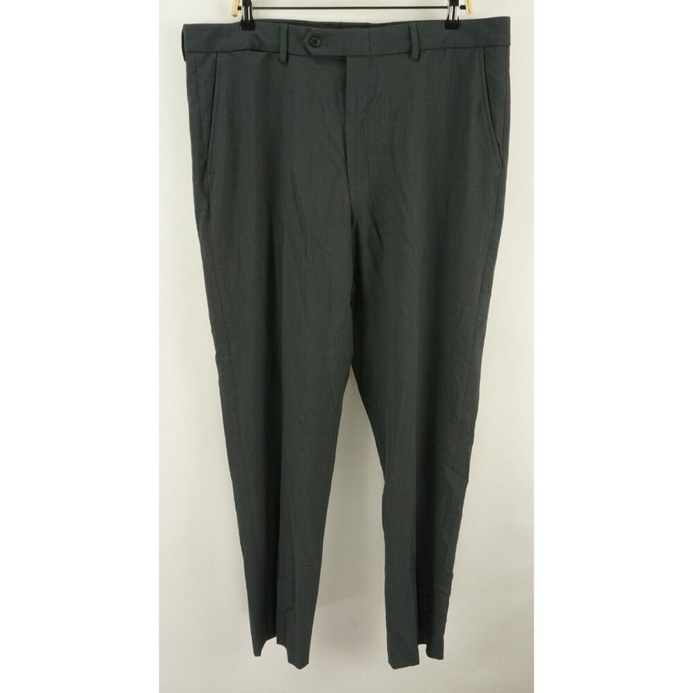 New Nautica Gaff Performance Men's 38 x 32 Charcoal Gray Stretch Flat Suit Pants